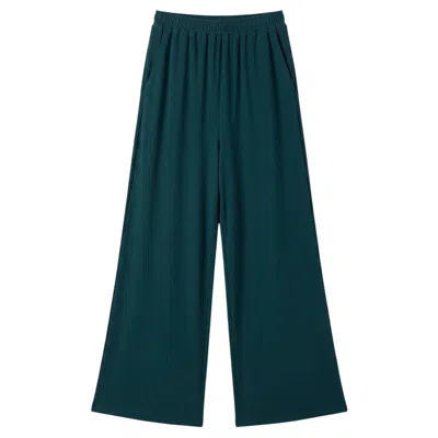 Louche Women's Miller Wide Leg Jersey Trouser - Forest Green