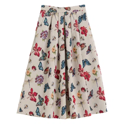 Louche Women's Pasadena Flutter Jacquard Midaxi Skirt In Multi