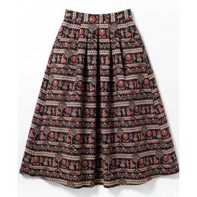 Louche Women's Pasadena Heirloom Jacquard Midaxi Skirt - Black In Multi