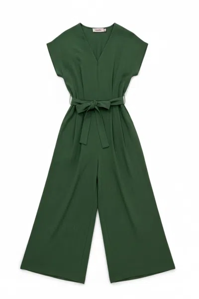 Louche Women's Phoenix Linen Mix Jumpsuit - Green