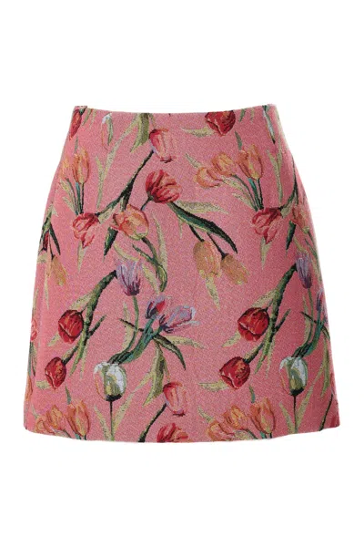 Louche Women's Pink / Purple Aubin Tulip Jacquard A-line Mini Skirt - Pink In Pink/purple