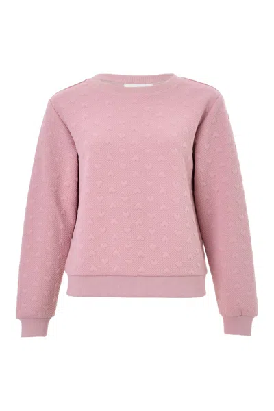 Louche Women's Pink / Purple Jan Heartfelt Quilted Sweatshirt - Pale Pink In Pink/purple