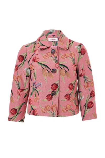 Louche Women's Pink / Purple Salut Tulip Jacquard Short Jacket - Pink In Pink/purple