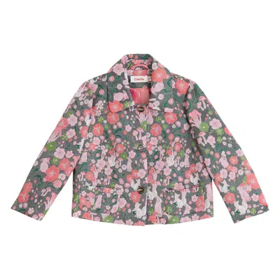 Louche Women's Salut Fairytale Jacquard Cropped Jacket - Pink In Gray