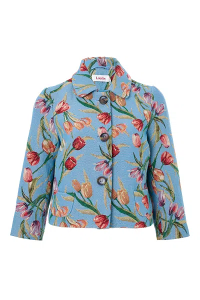 Louche Women's Salut Tulip Jacquard Short Jacket - Blue