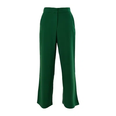 Louche Women's Tilde Sustainable Satin Back Crepe Wide Leg Trousers - Forest Green