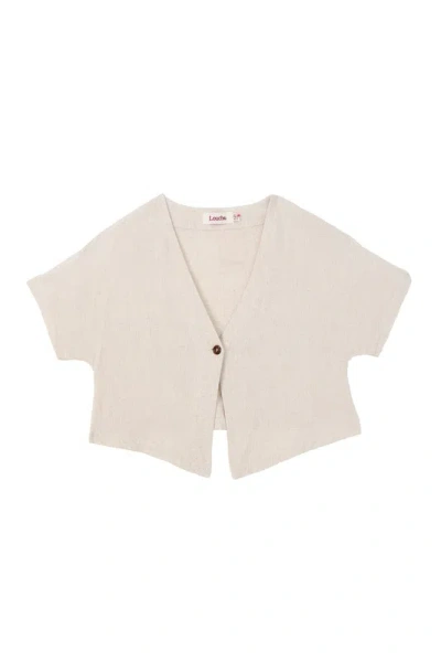 Louche Women's White Cloe Linen Mix Waistcoat Top - Natural