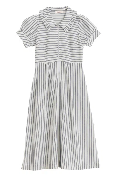 Louche Women's Yassine Ticking Stripe Midi Dress - White & Navy In Blue