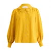 Louche Women's Yellow Octavia Moss Crepe Overlap Collar Shirt - Mustard In Yellow