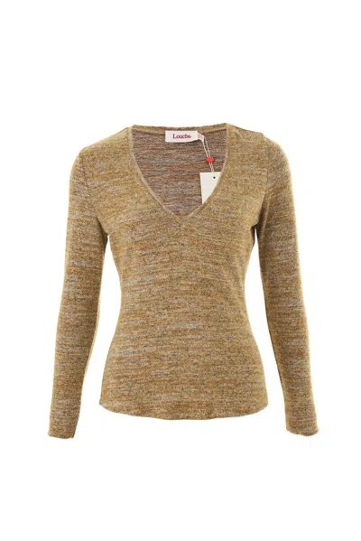 Louche Women's Yellow / Orange Vinita Soft Marl V-neck Long Sleeve Top - Mustard In Yellow/orange