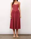Loucia Chloe Contrast Rib Midi Dress In Rosewood