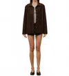 Loucia Iris Suede Jacket In Brown In Brown