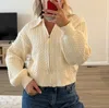 Loucia Keepsake Zip Up Sweater In Cream In White