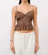 Loucia Leopard Peplum Top In Brown In Brown