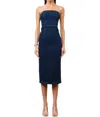 Loucia Mariana Stretch Denim Midi Dress In Blue Wash In Blue