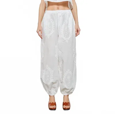 Loucia Owen Embroidered Jogger In White