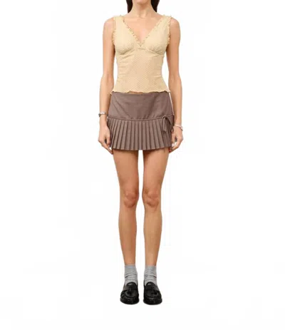 Loucia Polka Dot Top In Honey Beige In Multi