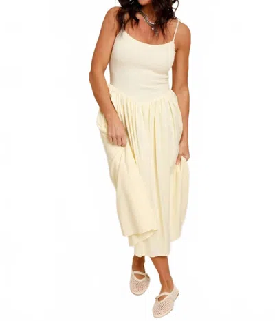 Loucia Tea Time Drop Waist Midi Dress In Yellow In Neutral