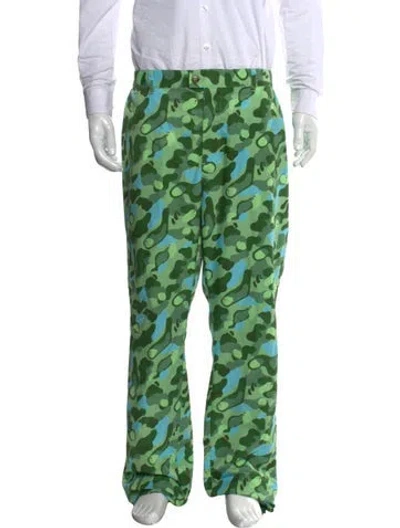 Pre-owned Loudmouth Golf Printed Cargo Pants In Green