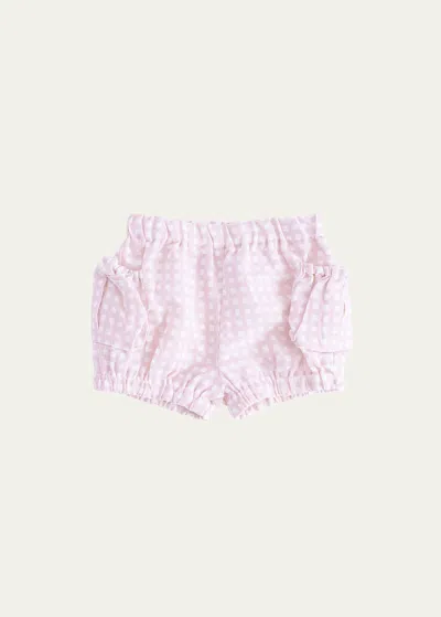 Louelle Kids' Girl's Dusty Pink Gingham Shorts