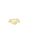 Louis Abel Aurea Polished Ring In 18k Yellow Gold Vermeil