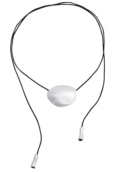 Louis Abel Ovu Cord Necklace In Silver