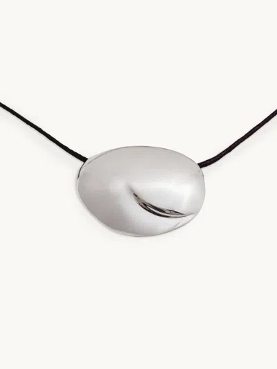 Louis Abel Ovu Cord Necklace Silver In Metallic