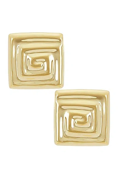Louis Abel Uzu Mid Square Earring In 18k Yellow Gold Vermeil