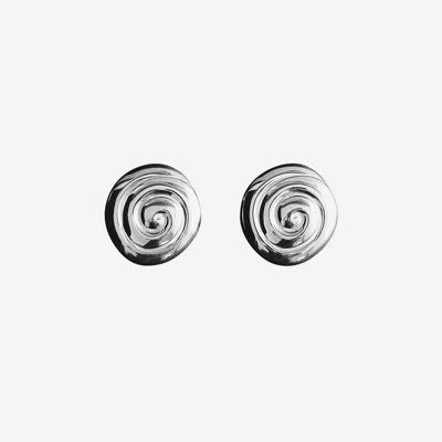 Louis Abel Uzu Round Earrings In Silver
