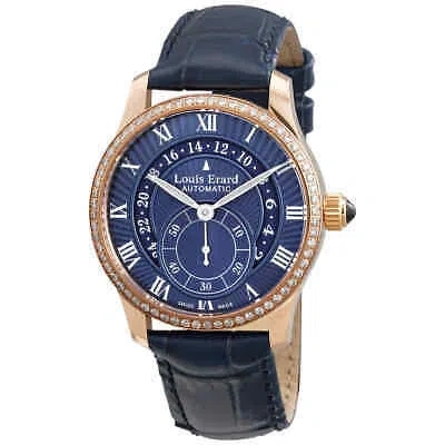Pre-owned Louis Erard Emotion Automatic Diamond Blue Dial Ladies Watch 92600os25.bas96