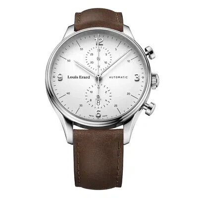 Pre-owned Louis Erard Louiserard Heritage, M, Strp Brn, Sil Chrno-d,s/s-b,m A