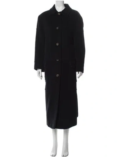 Pre-owned Louis Fèraud Angora Faux Fur Coat In Black