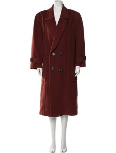 Pre-owned Louis Fèraud Angora Trench Coat In Red