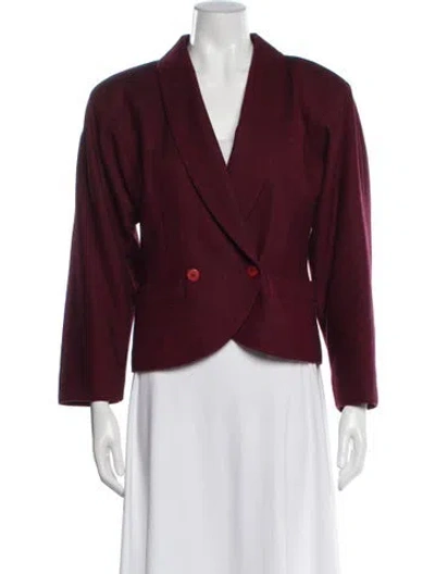 Pre-owned Louis Fèraud Blazer In Burgundy