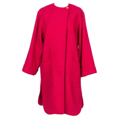 Pre-owned Louis Fèraud Louis Feraud Blended Mohair And Wool Coat In Red