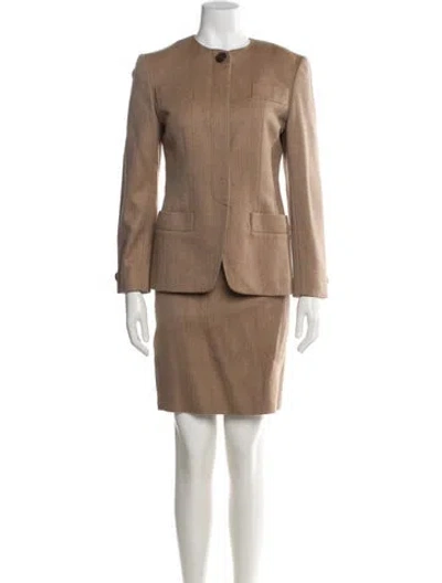 Pre-owned Louis Fèraud Cashmere Printed Skirt Set In Neutral