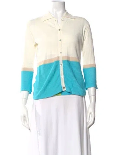 Pre-owned Louis Fèraud Colorblock Pattern Crew Neck Sweater