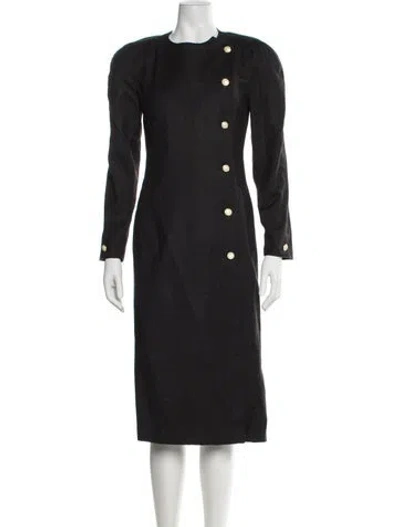 Pre-owned Louis Fèraud Crew Neck Knee-length Dress In Gray