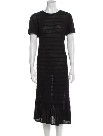 Pre-owned Louis Fèraud Crew Neck Long Dress In Blue