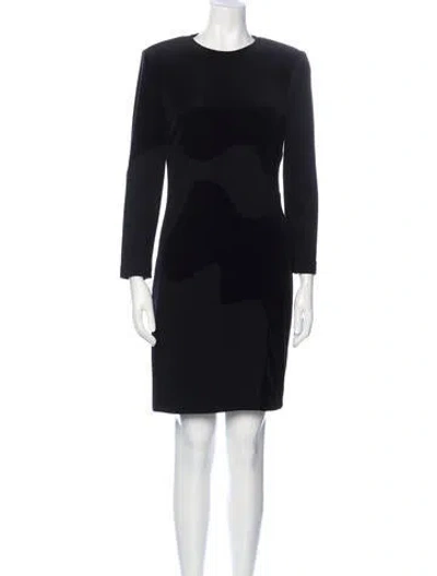 Pre-owned Louis Fèraud Crew Neck Mini Dress In Black