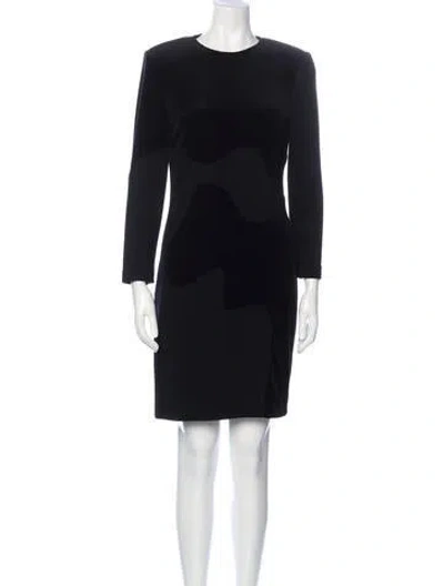 Pre-owned Louis Fèraud Crew Neck Mini Dress In Black