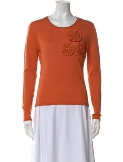Pre-owned Louis Fèraud Crew Neck Sweater In Orange