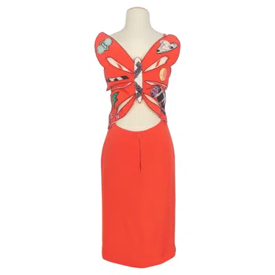 Pre-owned Louis Fèraud Louis Feraud Dress 'butterfly' Haute Couture Spring-summer 1986 In Red
