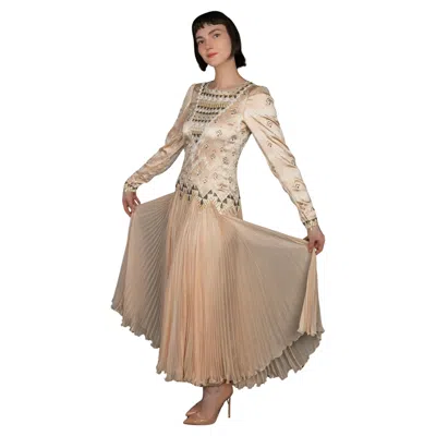 Pre-owned Louis Fèraud Louis Feraud Dress Haute Couture By Louis Feraud Circa 1985 In Brown