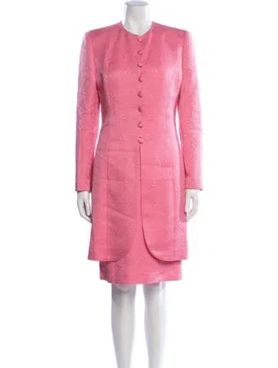 Pre-owned Louis Fèraud Floral Print Dress Set In Pink