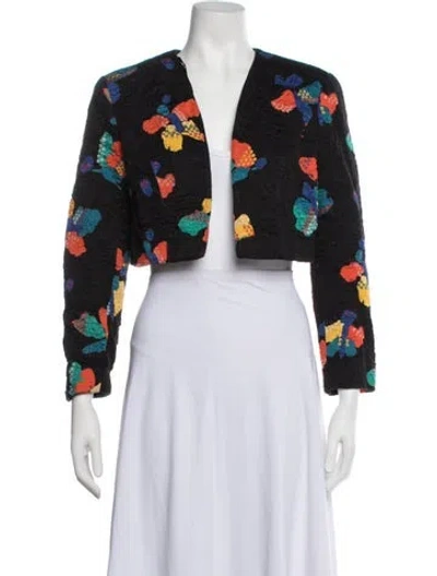 Pre-owned Louis Fèraud Floral Print Jacket In Black