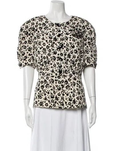 Pre-owned Louis Fèraud Floral Print Jacket In Neutrals