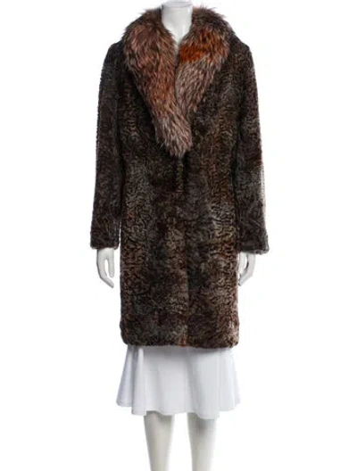 Pre-owned Louis Fèraud Fur Coat In Brown