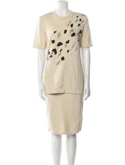 Pre-owned Louis Fèraud Graphic Print Skirt Set W/ Tags In Neutral