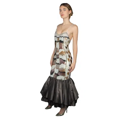 Pre-owned Louis Fèraud Louis Féraud Haute Couture "siren" Dress Summer Fashion Show, 1987 In Brown